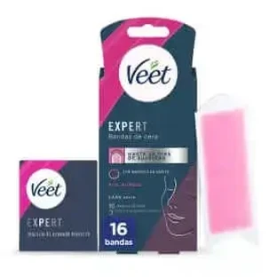 Veet Expert Депиляционные полоски для лица с холодным воском и маслом ши, 16 полосок