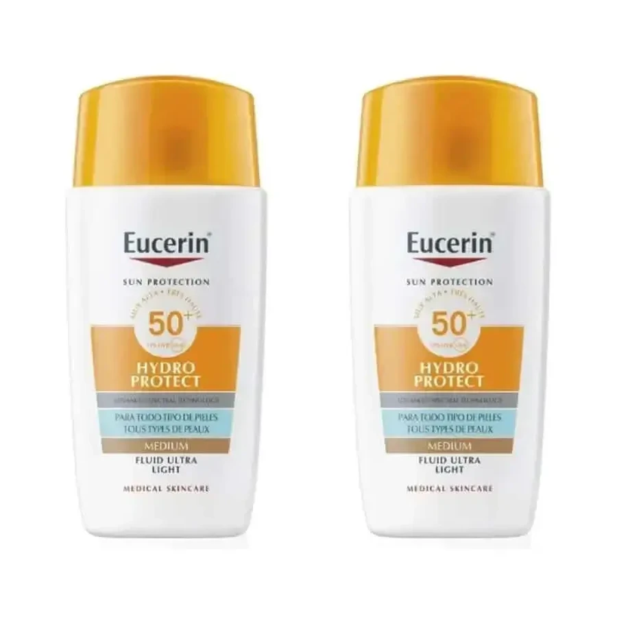 Eucerin Sun Face Hydro Protect Fluid SPF50+Tinted Medium, 2х50 мл: ціни та характеристики