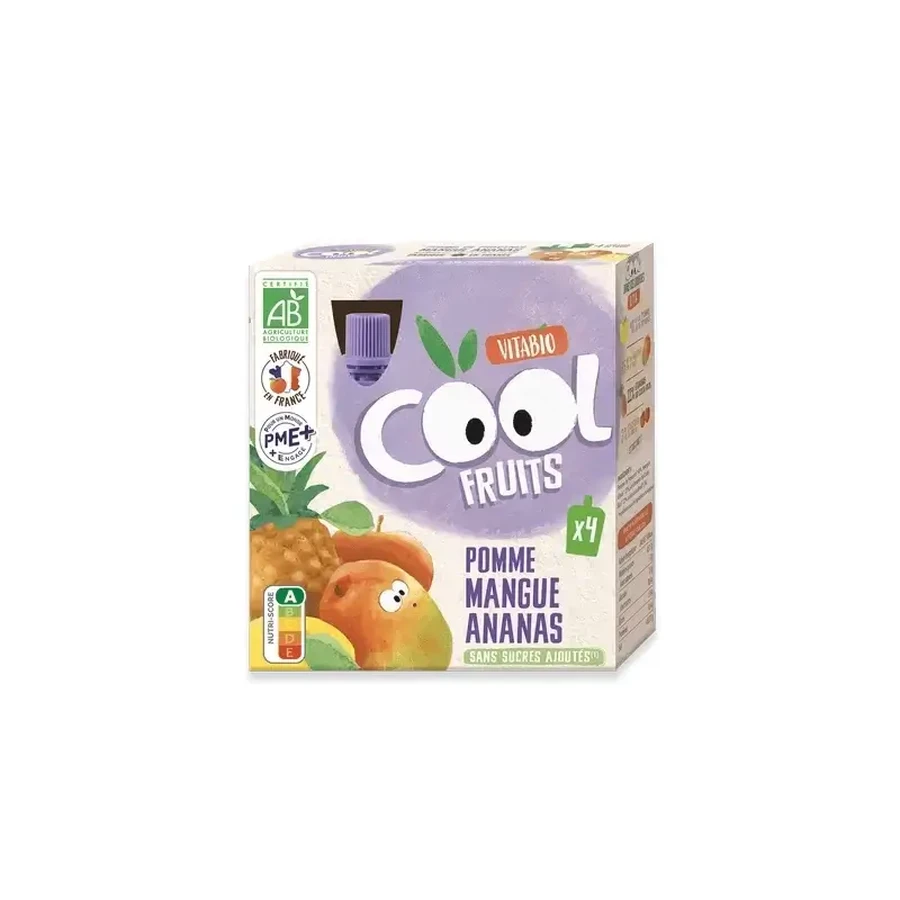 Vitabio Cool Fruits Яблуко, манго та ананас 90 г, 4 упаковки: ціни та характеристики