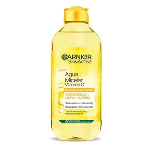 Мицеллярная вода Garnier Vitamin C очищает, удаляет макияж и осветляет тусклую кожу. Гипоаллергенная формула -400 мл
