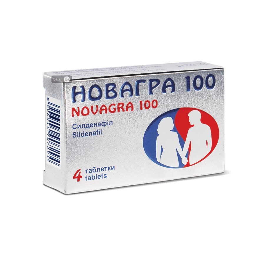 Новагра 100 таблетки в/плівк. обол. 100 мг №4