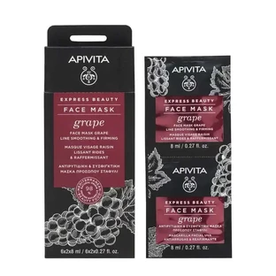 Apivita Express Beauty Виноградна маска для обличчя проти зморшок, 2х8 мл