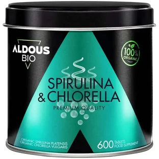 Хлорела та спіруліна Aldous Organic Premium, 600 одиниць