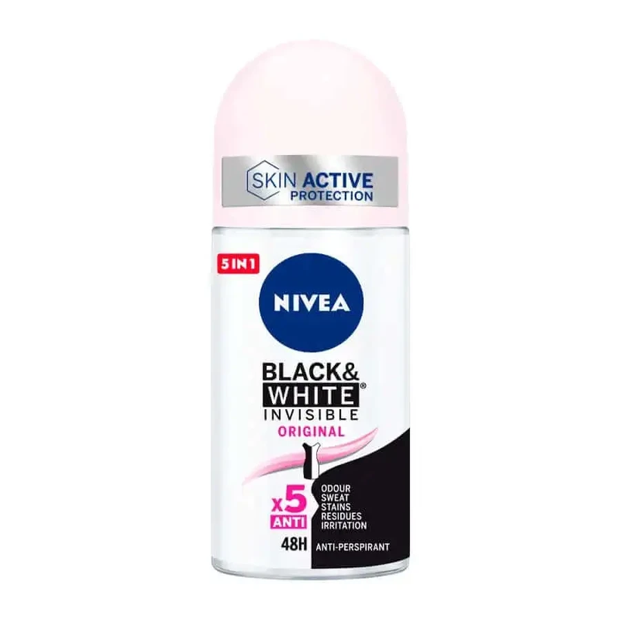 NIVEA Black & White Invisible Original Roll On Deodorant, 50 мл: цены и характеристики