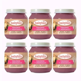 Babybio Яблоко-черника, упаковка 6 х черника, 130 г