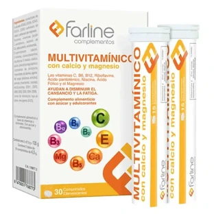 Farline Мультивитамины с кальцием и магнием, 30 шипучих таблеток