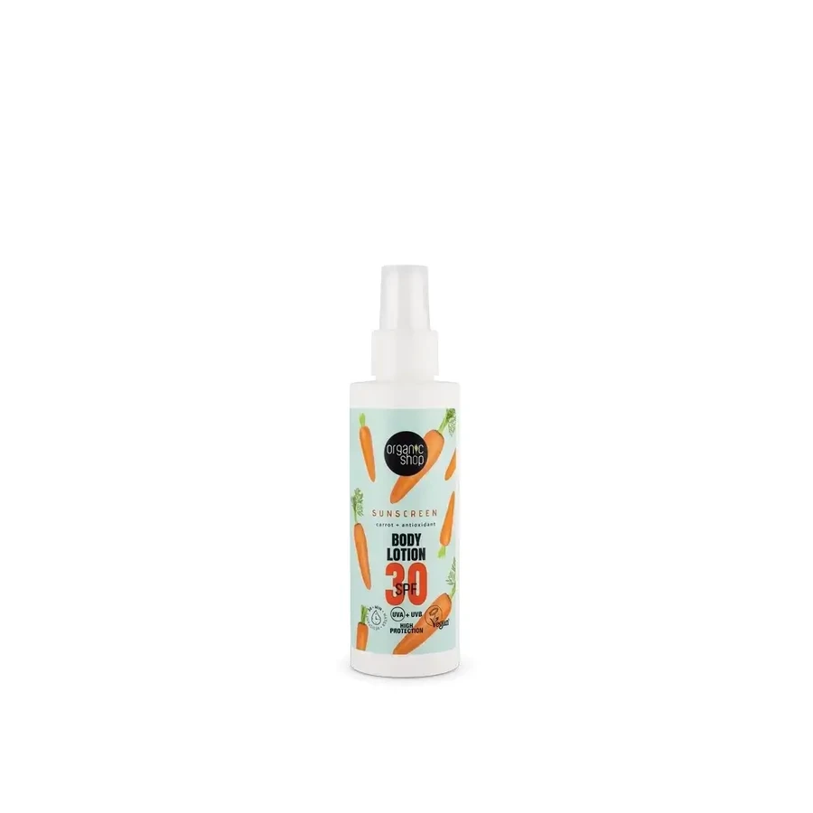 Organic Shop Лосьйон для тіла з морквою та антиоксидантним сонцезахисним кремом Spf30, 150 мл: ціни та характеристики