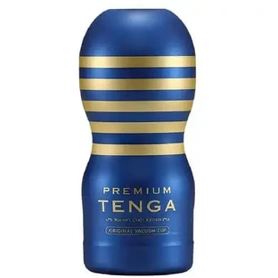Tenga Premium Air Flow Cup Чашка для мастурбатора синьо-золотавого кольору