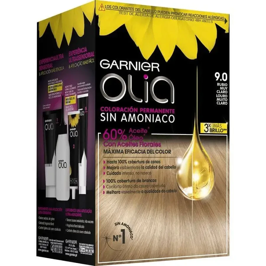 Garnier Olia Перманентна фарба без аміаку, приємного запаху з квітковими оліями натурального походження - дуже світлий блонд 9.0: ціни та характеристики