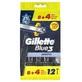 Gillette Blue3 Smooth 8+4 Мужские одноразовые бритвы с поворотной головкой на 40° и смазывающей полоской, 12 шт.