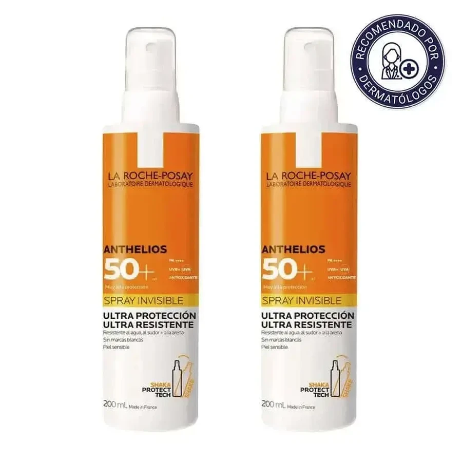 La Roche Posay Anthelios Invisible Spray Pack SPF 50+ Солнцезащитный крем для тела, 2X200 мл: цены и характеристики