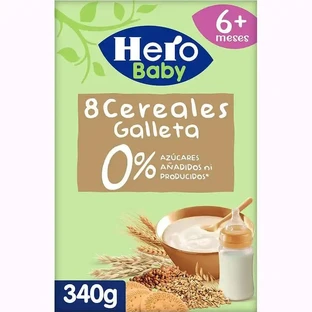 Hero Baby Зерновые хлопья 8 злаков с печеньем 340 г
