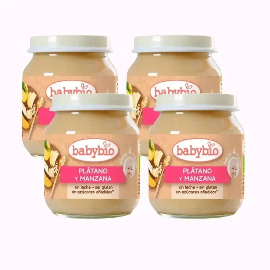 Babybio Банан и яблоко, упаковка 4 x 130 г: цены и характеристики