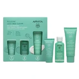 Apivita Just Bee Clear + очищувальний гель 15 мл + очищувальний лосьйон 50 мл