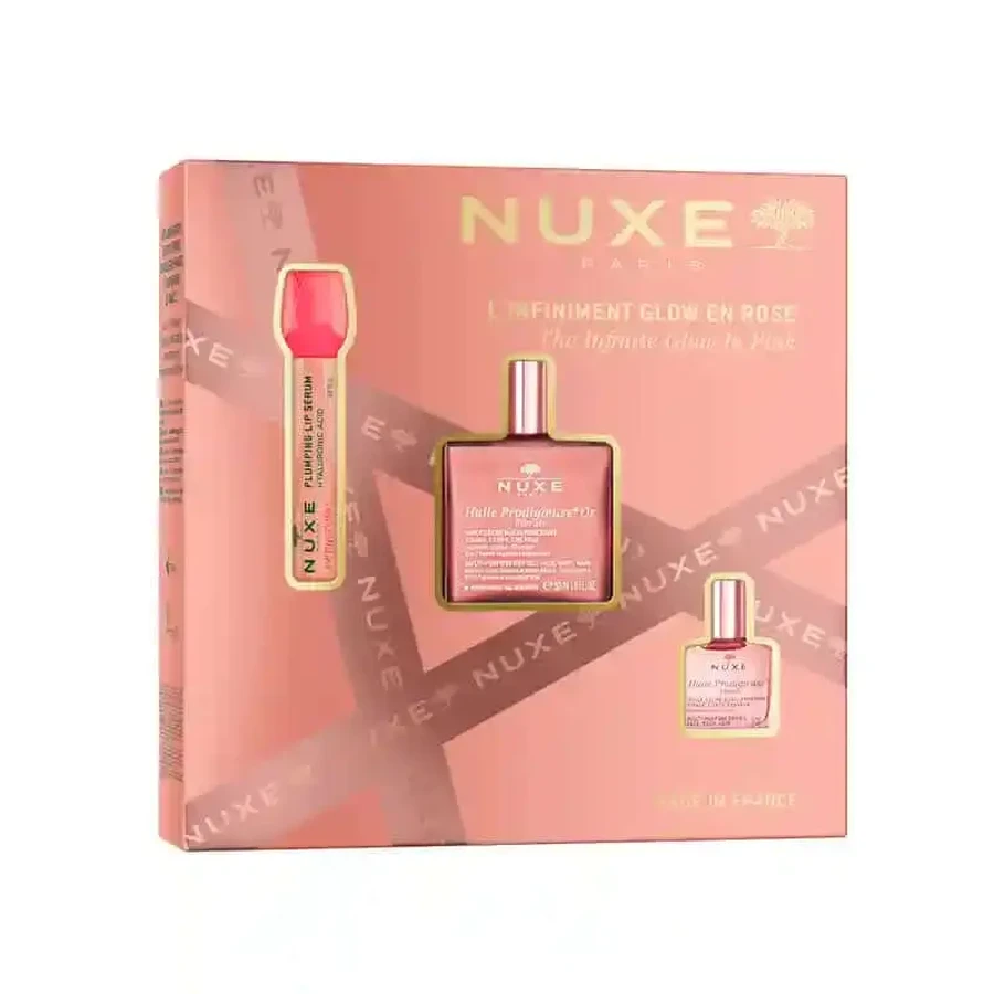 Nuxe Multi-Ranges Glow Infinite Rose Very Rose Lip Serum + Huile Prod Floral Or + Huile Prod Floral Gift Chest: цены и характеристики
