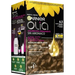 Garnier Olia Перманентна фарба без аміаку, приємний запах з натуральними квітковими оліями - золотистий темно-русявий 6.3