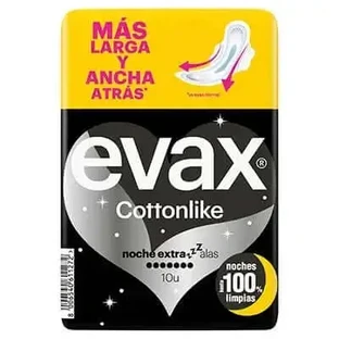 Ночные прокладки Evax Cottonlike Extra с крылышками, 10 шт.