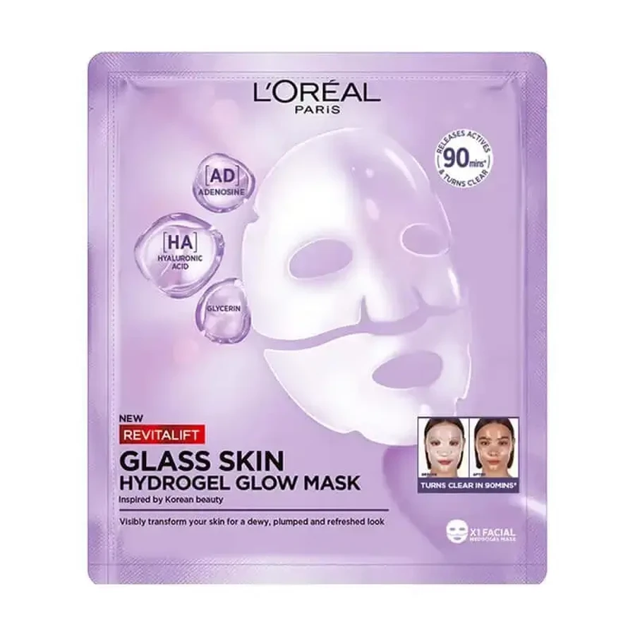 L'Oréal Paris Тканинна маска Revitalift Filler Glass Skin Гідрогелева маска для обличчя, 1 упаковка: ціни та характеристики