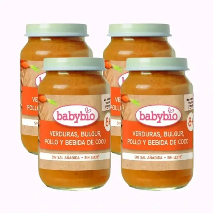 Babybio Овощи Булгур Курица и Кокос, упаковка 4 х 200 грамм: цены и характеристики