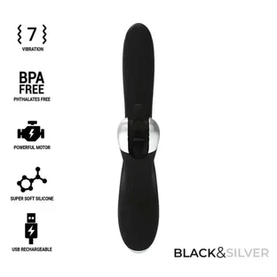 Вибрирующий вибратор Black&Silver Bunny Johnny