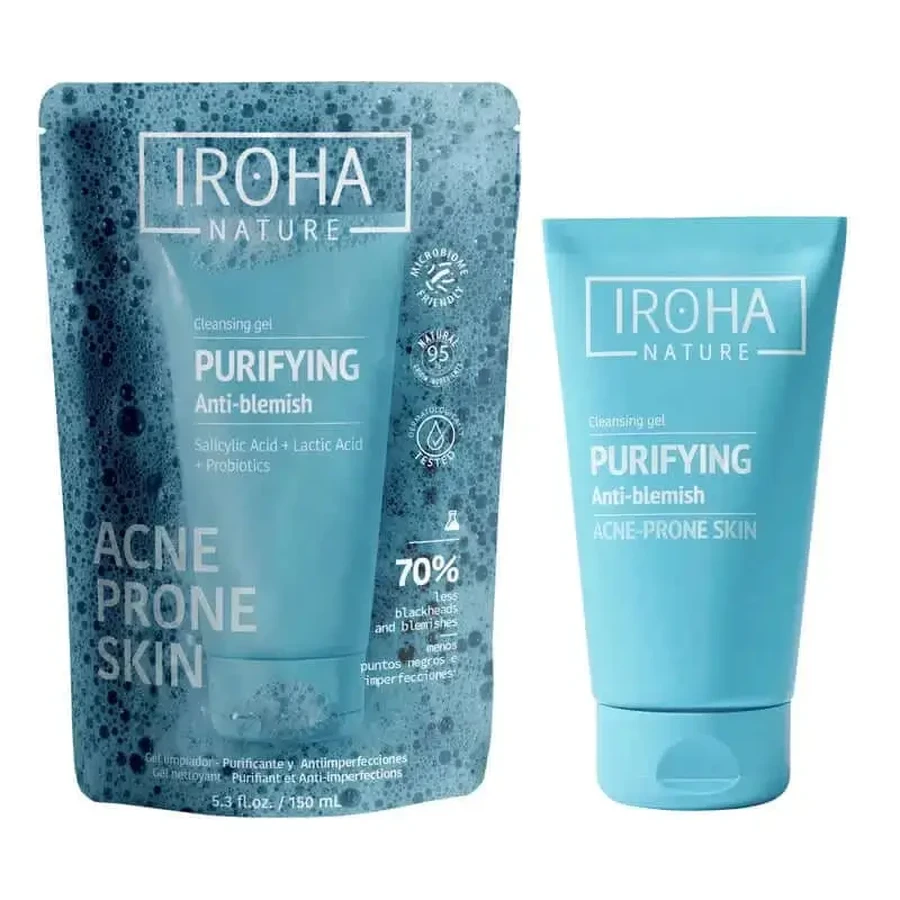 Очищуючий антиперфекційний засіб для жирної шкіри Iroha Nature Oily Skin Cleansing, 150 мл: ціни та характеристики