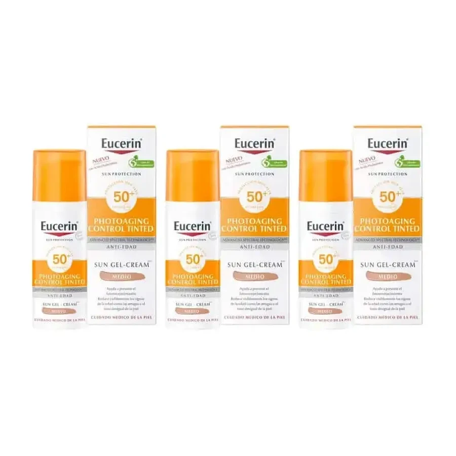 Eucerin Solar Photoaging Control Tinted Spf50+, 3X50 мл: ціни та характеристики