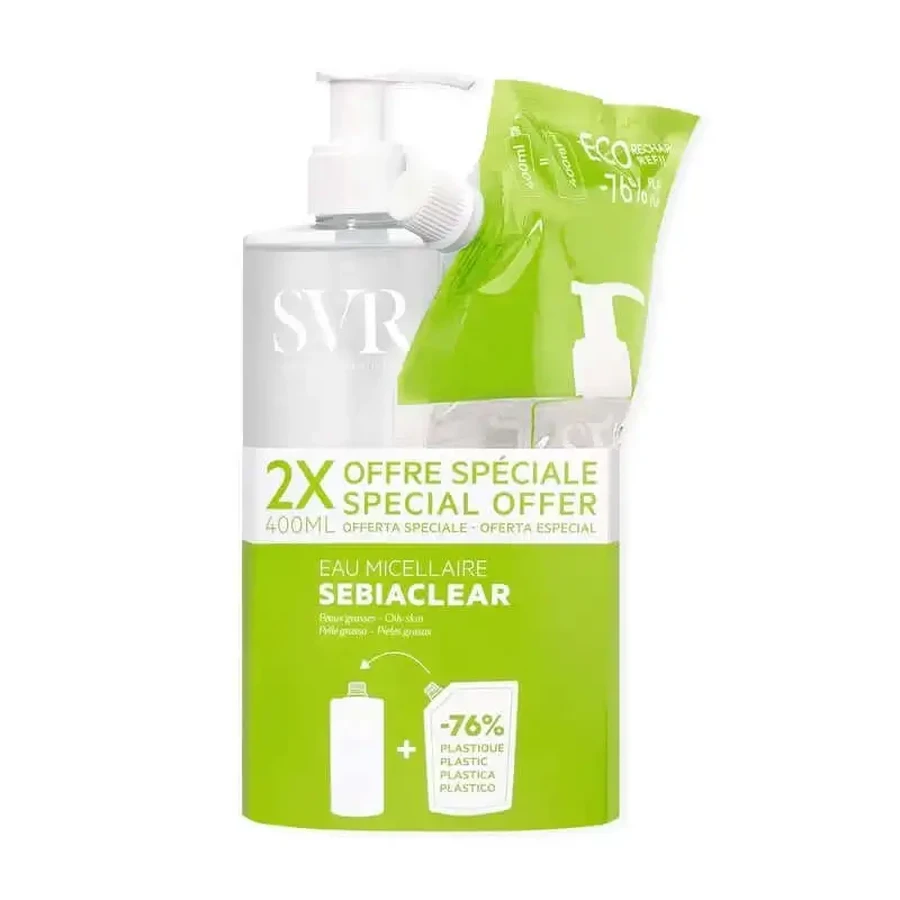 Svr Sebiaclear Eau Micellaire 400Ml + Eco Refill 400 Ml: цены и характеристики