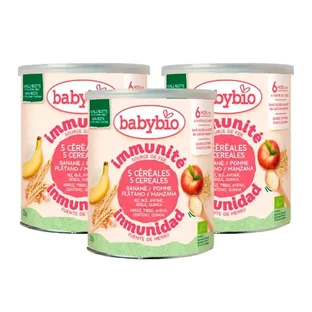 Babybio 5 злаков с фруктами, упаковка 3 x 220 грамм