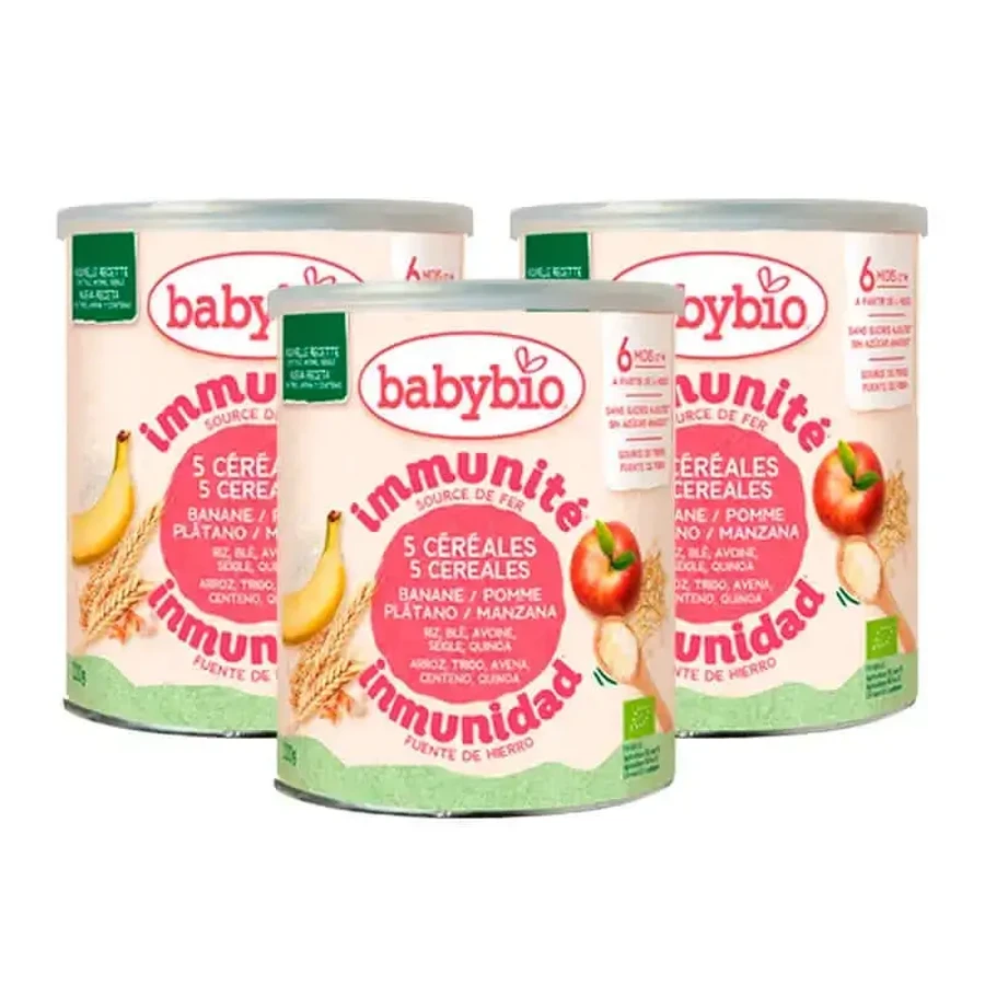 Babybio 5 злаков с фруктами, упаковка 3 x 220 грамм: цены и характеристики