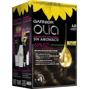 Garnier Olia Перманентное окрашивание без аммиака с приятным ароматом и натуральными цветочными маслами - Каштан 4.0
