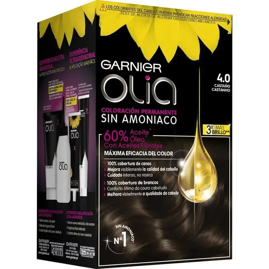 Garnier Olia Перманентное окрашивание без аммиака с приятным ароматом и натуральными цветочными маслами - Каштан 4.0: цены и характеристики