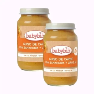 Яловичина тушкована з морквою та сливами, Babybio, упаковка 2 х 200 г