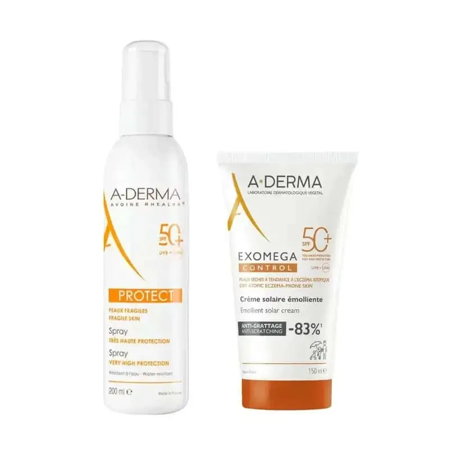 A-Derma Exomega Ctrl Cream Spf 50+ 150Ml Ad + Aderma Protect Sun Spray Spf50+ 200 Ml: цены и характеристики