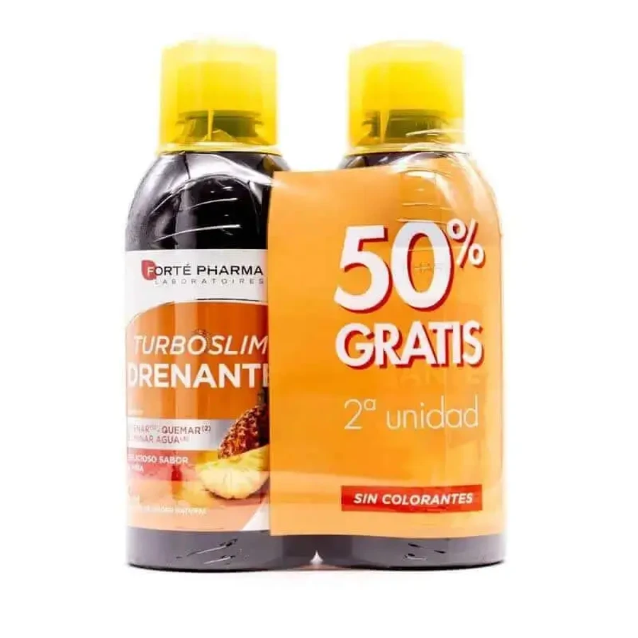 Forté Pharma Slim Draining Pineapple Flavour, 2 шт. х 500 мл 2 шт. скидка 50%: цены и характеристики