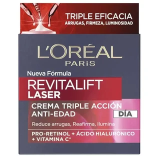 L'Oréal Paris Revitalift Laser, Интенсивный антивозрастной дневной крем с витамином С, про-ретинолом и гиалуроновой кислотой, 50 мл