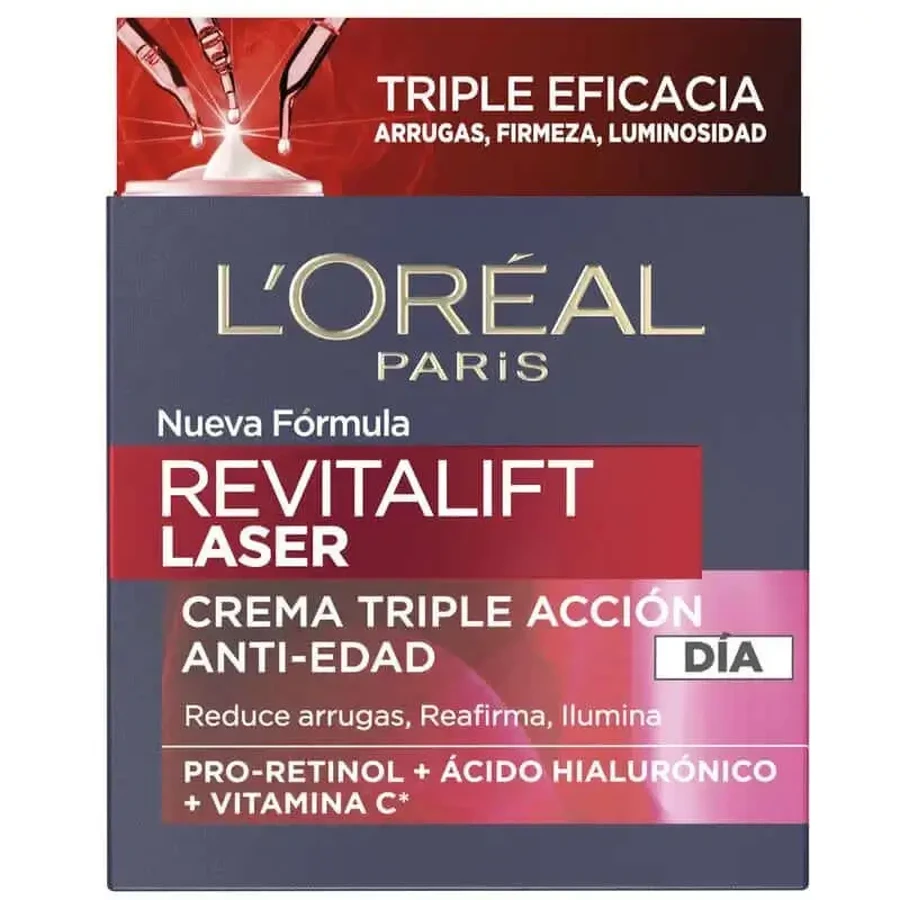 L'Oréal Paris Revitalift Laser, Интенсивный антивозрастной дневной крем с витамином С, про-ретинолом и гиалуроновой кислотой, 50 мл: цены и характеристики