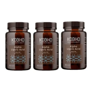 Kobho Labs Трипл добавка альфа-ліпоєвої кислоти, 3 х 3 х 60 капсул