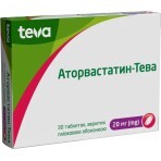 Аторвастатин-Тева табл. в/плівк. обол. 20 мг №30: ціни та характеристики