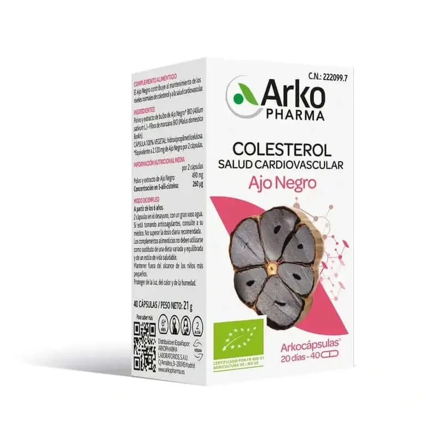 Arkopharma Arkocápsulas Organic Black Garlic, 40 капсул: цены и характеристики