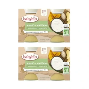Babybio Йогурт кокосовий, манго, ананас та яблуко, упаковка 4х130 г
