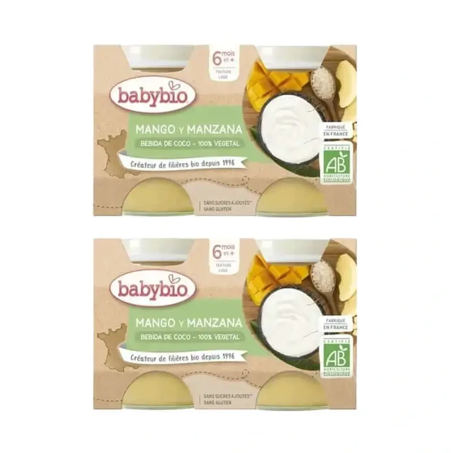 Babybio Йогурт кокосовий, манго, ананас та яблуко, упаковка 4х130 г: ціни та характеристики