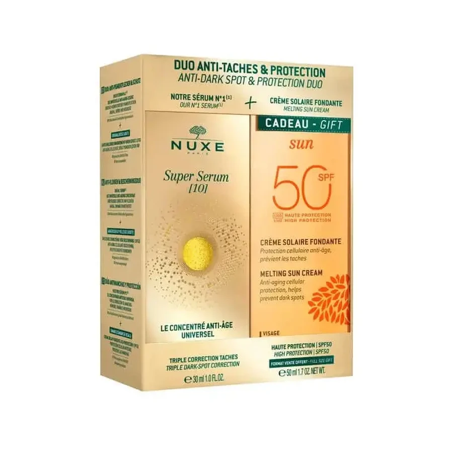 Nuxe Anti-Blemish and Protection Duo: суперсыворотка [10] + высокозащитный тающий солнцезащитный крем Spf50 бесплатно: цены и характеристики