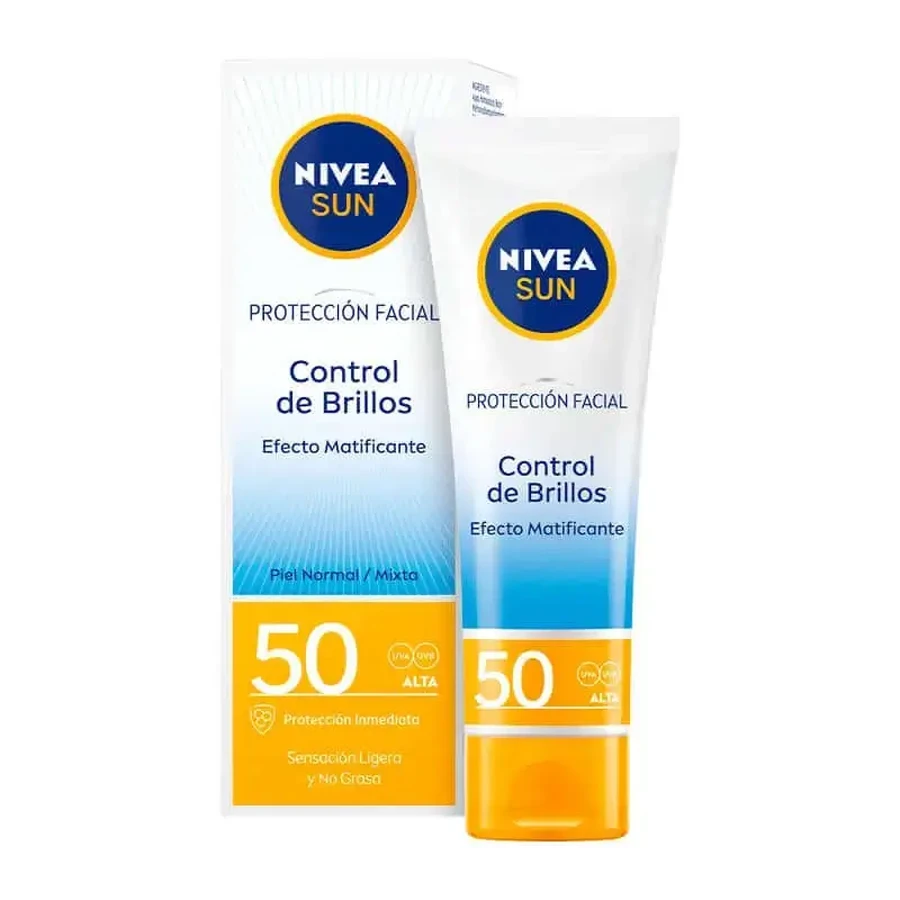 Сонцезахисний крем для обличчя NIVEA Sun SPF50 Uv Shine Control, 50 мл: ціни та характеристики