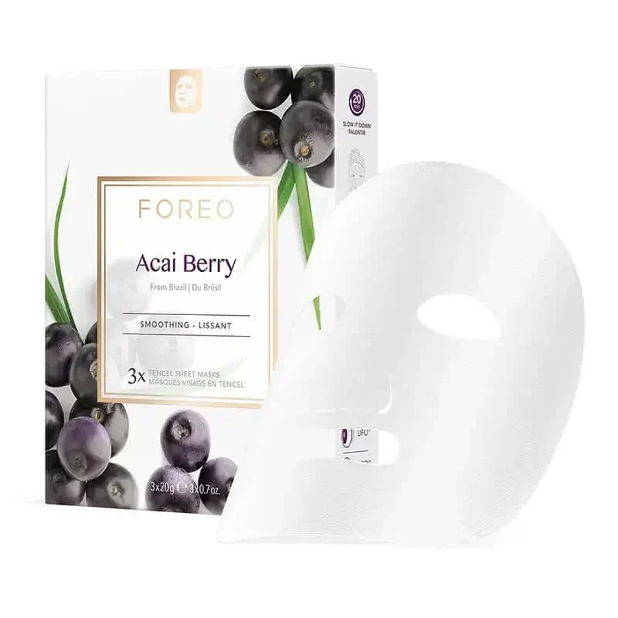 Foreo Farm To Face Sheet Mask - Acai Berry x3 - Маска для обличчя з ягодами асаї: ціни та характеристики