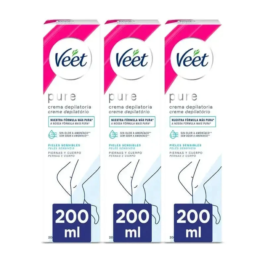Veet Минимальный депиляционный крем для чувствительной кожи, 3x200 мл: цены и характеристики