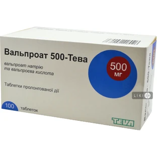 Вальпроат 500-тева табл. пролонг. дії 500 мг блістер №100