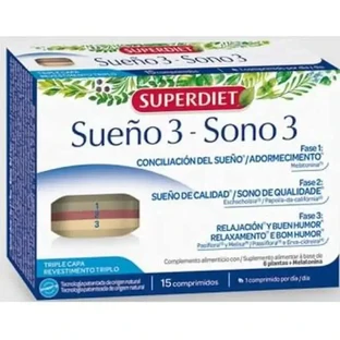Superdiet Sleep 3 Потрійний шар 15 капсул