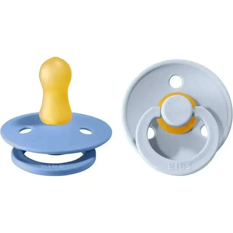 BIBS 2 Пустышка цветная круглая Sky Blue/Baby Blue 0/6 месяцев: цены и характеристики