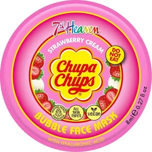 7 Heaven Bubble Chupa Chups Полунично-вершкова бульбашкова маска для обличчя