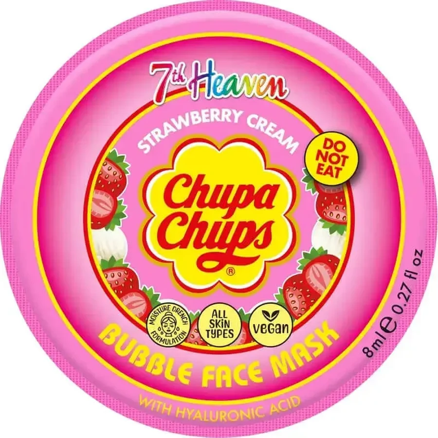 7 Heaven Bubble Chupa Chups Полунично-вершкова бульбашкова маска для обличчя: ціни та характеристики